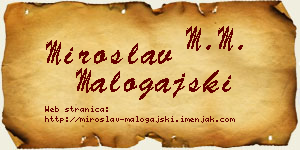 Miroslav Malogajski vizit kartica